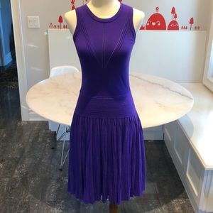 NWT Milly Grape Josephine Pleated knit Dress. M